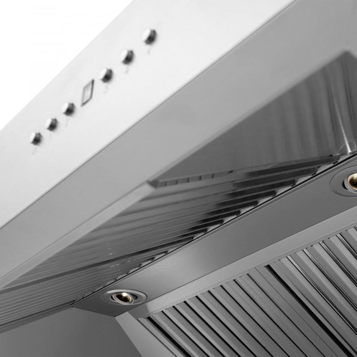 ZLINE 48" Professional Wall Range Hood, Built - in CrownSound® Bluetooth Speakers, 697CRN - BT - 48 - Farmhouse Kitchen and Bath