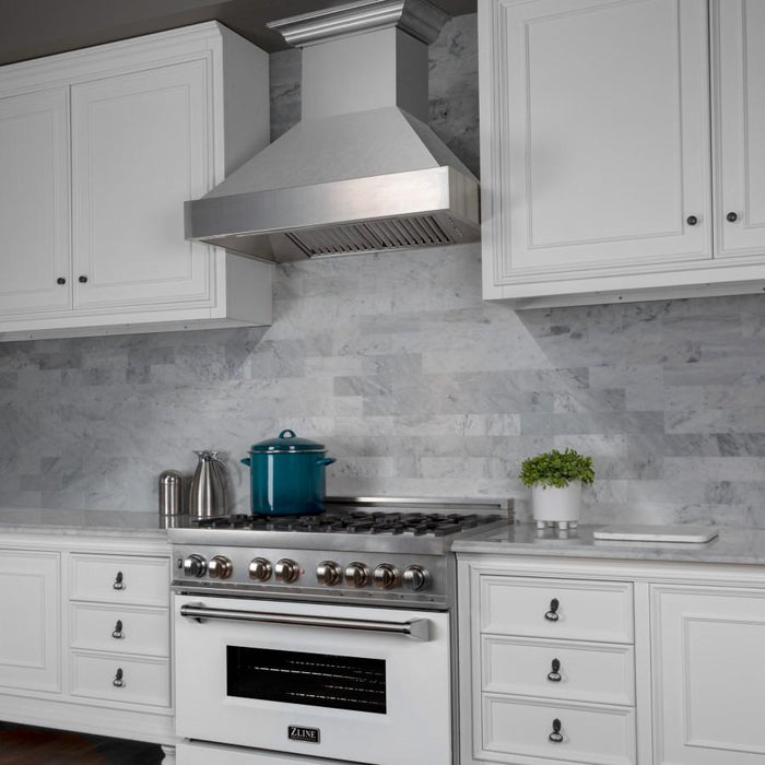 ZLINE 48" Snow Finish Range Hood with Snow Finish Shell, 8654SN - 48 - Farmhouse Kitchen and Bath