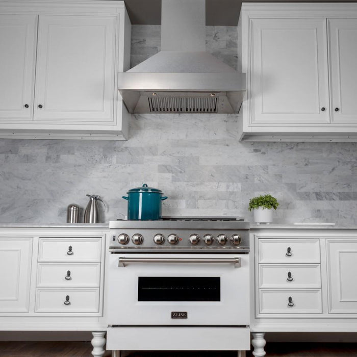 ZLINE 48" Snow Finish Range Hood with Snow Finish Shell, 8654SN - 48 - Farmhouse Kitchen and Bath