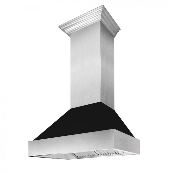 ZLINE 48" Snow Finish Wall Range Hood, Black Matte Shell, 8654BLM - 48 - Farmhouse Kitchen and Bath