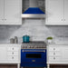ZLINE 48" Snow Finish Wall Range Hood, Blue Gloss Shell, 8654BG - 48 - Farmhouse Kitchen and Bath