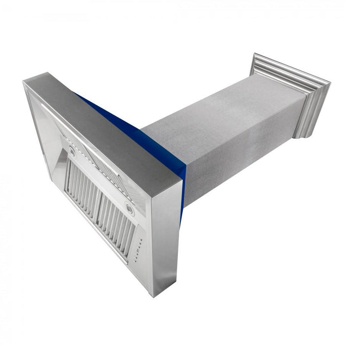 ZLINE 48" Snow Finish Wall Range Hood, Blue Gloss Shell, 8654BG - 48 - Farmhouse Kitchen and Bath