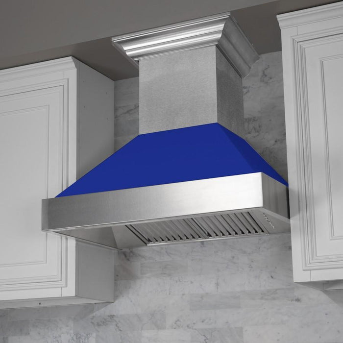 ZLINE 48" Snow Finish Wall Range Hood, Blue Matte Shell, 8654BM - 48 - Farmhouse Kitchen and Bath