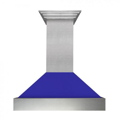 ZLINE 48" Snow Finish Wall Range Hood, Blue Matte Shell, 8654BM - 48 - Farmhouse Kitchen and Bath