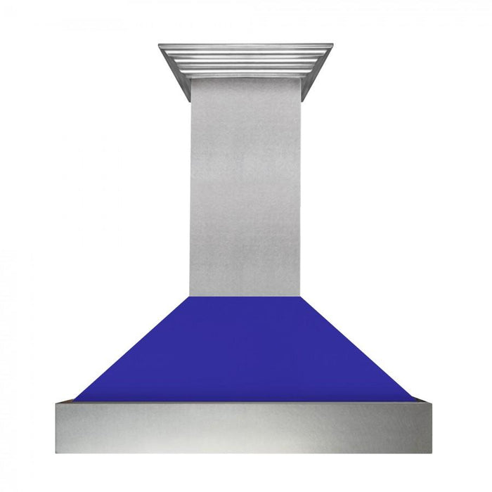 ZLINE 48" Snow Finish Wall Range Hood, Blue Matte Shell, 8654BM - 48 - Farmhouse Kitchen and Bath