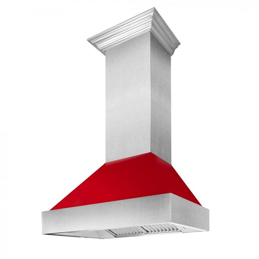 ZLINE 48" Snow Finish Wall Range Hood, Red Gloss Shell, 8654RG - 48 - Farmhouse Kitchen and Bath