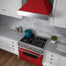 ZLINE 48" Snow Finish Wall Range Hood, Red Matte Shell, 8654RM - 48 - Farmhouse Kitchen and Bath
