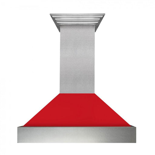 ZLINE 48" Snow Finish Wall Range Hood, Red Matte Shell, 8654RM - 48 - Farmhouse Kitchen and Bath
