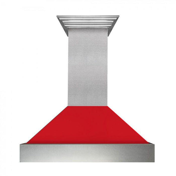 ZLINE 48" Snow Finish Wall Range Hood, Red Matte Shell, 8654RM - 48 - Farmhouse Kitchen and Bath