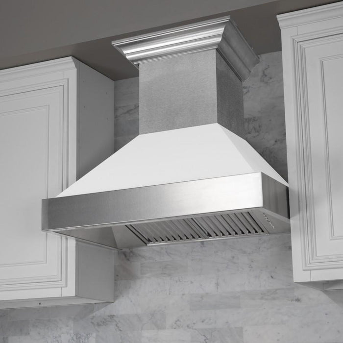 ZLINE 48" Snow Finish Wall Range Hood, White Matte Shell, 8654WM - 48 - Farmhouse Kitchen and Bath