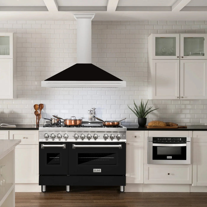 ZLINE 48" Stainless Steel Range Hood with Shell and Stainless Steel Handle KB4STX - BLM - 48 - Farmhouse Kitchen and Bath