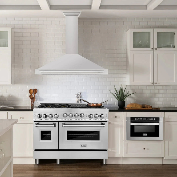 ZLINE 48" Stainless Steel Range Hood with Stainless Steel Handle KB4STX - 48 - Farmhouse Kitchen and Bath
