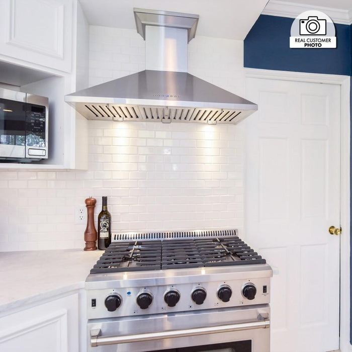 ZLINE 48" Stainless Steel Wall Range Hood, Crown Molding, KL2CRN - 48 - Farmhouse Kitchen and Bath