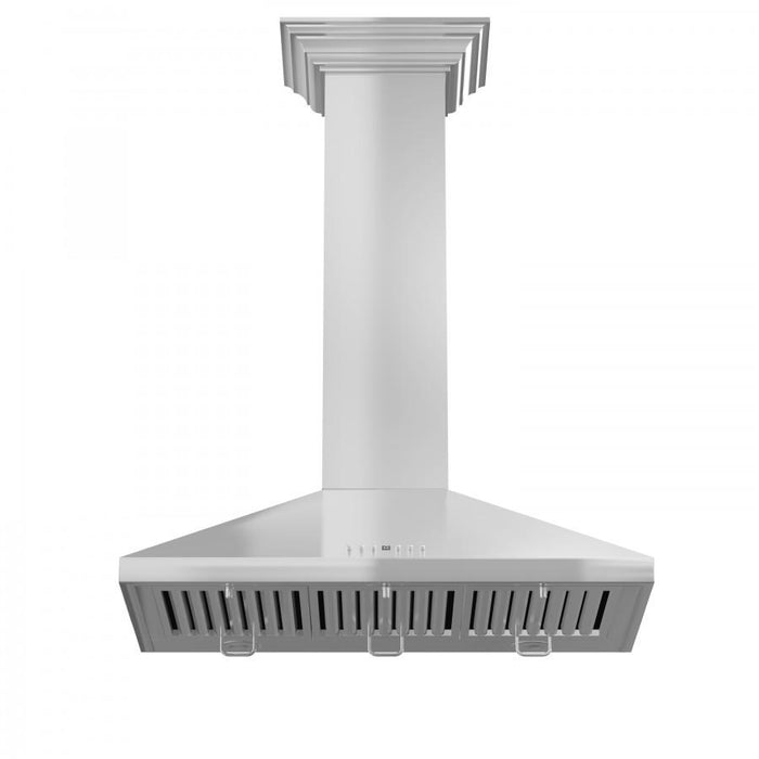 ZLINE 48" Stainless Steel Wall Range Hood, Crown Molding, KL2CRN - 48 - Farmhouse Kitchen and Bath