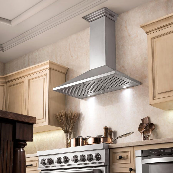 ZLINE 48" Wall Range Hood, Built - in CrownSound® Bluetooth Speakers, KL2CRN - BT - 48 - Farmhouse Kitchen and Bath