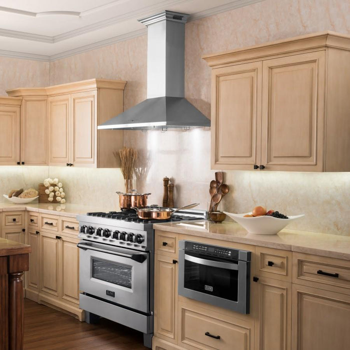 ZLINE 48" Wall Range Hood, Built - in CrownSound® Bluetooth Speakers, KL2CRN - BT - 48 - Farmhouse Kitchen and Bath