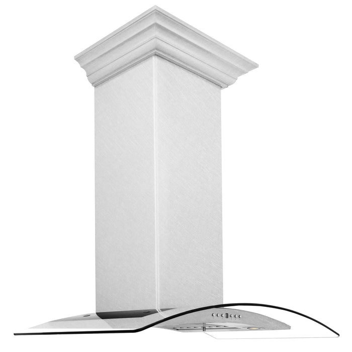ZLINE 48" Wall Range Hood, Snow Finish Stainless & Glass, 8KN4S - 48 - Farmhouse Kitchen and Bath