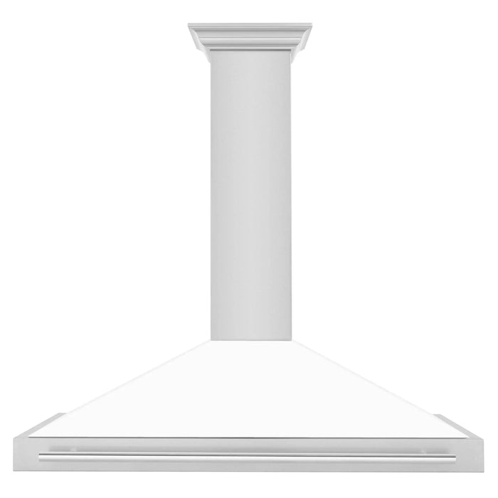 ZLINE 48" White Matte Range Hood, Stainless Steel Handle KB4SNX - WM - 48 - Farmhouse Kitchen and Bath