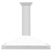 ZLINE 48" White Matte Range Hood, Stainless Steel Handle KB4SNX - WM - 48 - Farmhouse Kitchen and Bath