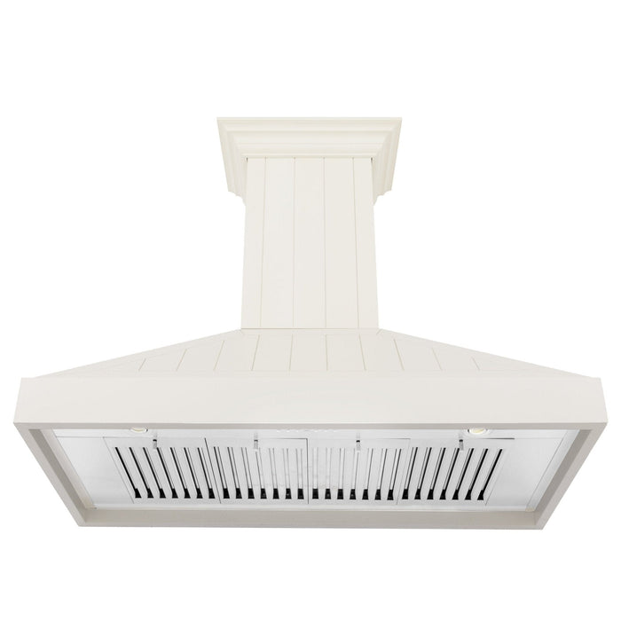 ZLINE 48" Wooden Wall Mount Range Hood in Cottage White, KPTT - 48 - Farmhouse Kitchen and Bath