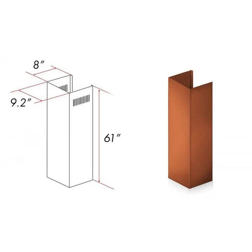 ZLINE 5' Range Hood Chimney Extension, Ceilings up to 12.5' 8KBC - E - Farmhouse Kitchen and Bath