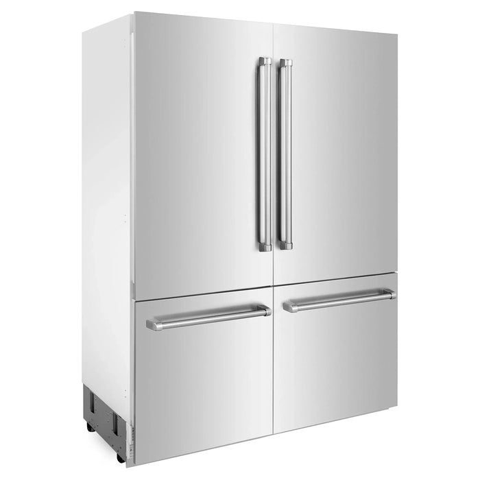 ZLINE 60" 32.2 cu. ft. Built - In 4 - Door French Door Refrigerator with Internal Water and Ice Dispenser in Stainless Steel RBIV - 304 - 60 - Farmhouse Kitchen and Bath
