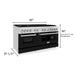 ZLINE 60" 7.4 cu. ft. Dual Fuel Range, Gas Stove and Electric Oven in Stainless Steel and Black Matte Door, RA - BLM - 60 - Farmhouse Kitchen and Bath