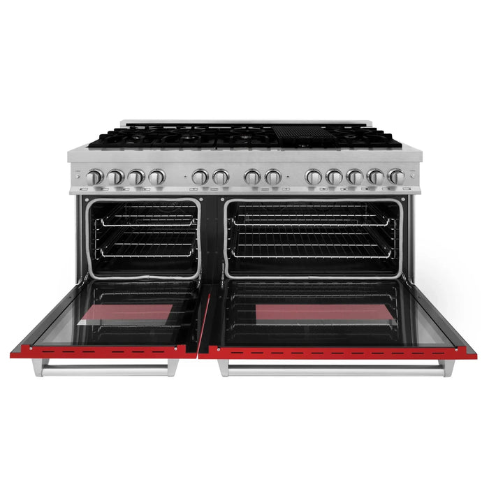 ZLINE 60" 7.4 cu. ft. Dual Fuel Range with Gas Stove and Electric Oven in Fingerprint Resistant Stainless Steel, RAS - RM - 60 - Farmhouse Kitchen and Bath