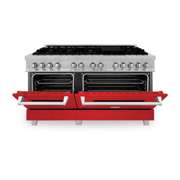 ZLINE 60" 7.4 cu. ft. Dual Fuel Range with Gas Stove and Electric Oven in Fingerprint Resistant Stainless Steel, RAS - RM - 60 - Farmhouse Kitchen and Bath
