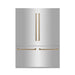 ZLINE 60" Autograph 32.2 cu. ft. 4 - Door French Door Fridge Water/Ice Dispenser Stainless Steel Champagne Bronze Accents RBIVZ - 304 - 60 - CB - Farmhouse Kitchen and Bath