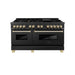 ZLINE 60" Autograph Dual Fuel Range, Black Stainless, RABZ - 60 - G - Farmhouse Kitchen and Bath
