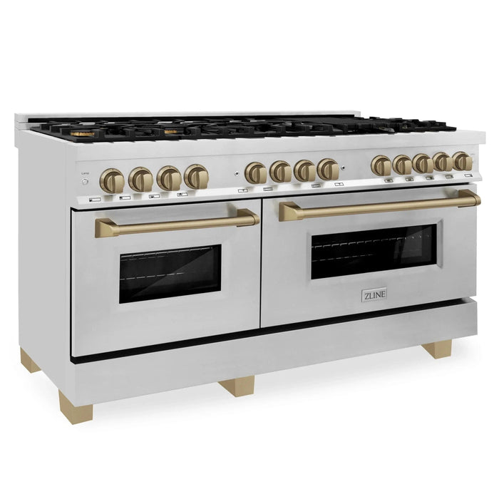 ZLINE 60" Autograph Edition, 7.4 cu. ft. Dual Fuel Range, RAZ - 60 - CB - Farmhouse Kitchen and Bath
