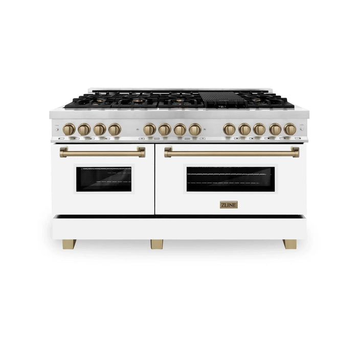 ZLINE 60" Autograph Edition, 7.4 cu. ft. Dual Fuel Range, RAZ - WM - 60 - CB - Farmhouse Kitchen and Bath