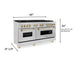 ZLINE 60" Autograph Edition Dual Fuel Range, DuraSnow, RASZ - SN - 60 - G - Farmhouse Kitchen and Bath