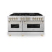 ZLINE 60" Autograph Edition Dual Fuel Range, DuraSnow, RASZ - SN - 60 - G - Farmhouse Kitchen and Bath