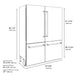 ZLINE 60" Autograph Edition French Door Refrigerator, Internal Water, Ice Dispenser, White Matte, Champagne Bronze Accents RBIVZ - WM - 60 - CB - Farmhouse Kitchen and Bath