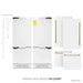 ZLINE 60" Autograph Edition French Door Refrigerator, Internal Water, Ice Dispenser, White Matte, Champagne Bronze Accents RBIVZ - WM - 60 - CB - Farmhouse Kitchen and Bath