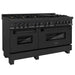 ZLINE 60" Dual Fuel Range, Black Stainless, Brass Burners, RAB - 60 - Farmhouse Kitchen and Bath