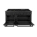 ZLINE 60" Dual Fuel Range, Black Stainless, Brass Burners, RAB - 60 - Farmhouse Kitchen and Bath