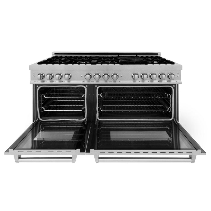 ZLINE 60" Dual Fuel Range, DuraSnow Stainless, RAS - SN - 60 - Farmhouse Kitchen and Bath