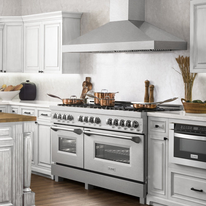 ZLINE 60" Dual Fuel Range, DuraSnow Stainless, RAS - SN - 60 - Farmhouse Kitchen and Bath
