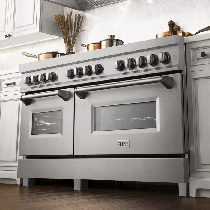 ZLINE 60" Dual Fuel Range, DuraSnow Stainless, RAS - SN - 60 - Farmhouse Kitchen and Bath