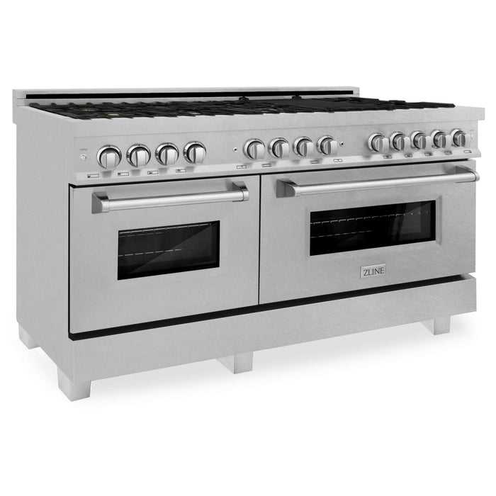 ZLINE 60" Dual Fuel Range, DuraSnow Stainless, RAS - SN - 60 - Farmhouse Kitchen and Bath