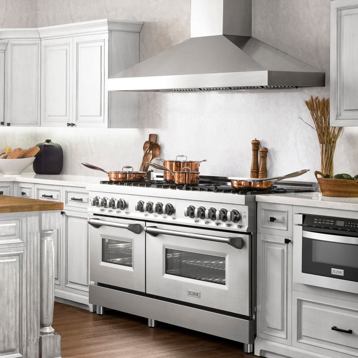 ZLINE 60" Dual Fuel Range In Stainless Steel, Brass Burners, RA - BR - 60 - Farmhouse Kitchen and Bath