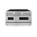 ZLINE 60" Dual Fuel Range In Stainless Steel, Brass Burners, RA - BR - 60 - Farmhouse Kitchen and Bath