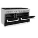 ZLINE 60" Dual Fuel Range Snow Stainless, Black Matte Door, RAS - BLM - 60 - Farmhouse Kitchen and Bath