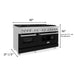 ZLINE 60" Dual Fuel Range Snow Stainless, Black Matte Door, RAS - BLM - 60 - Farmhouse Kitchen and Bath