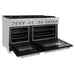 ZLINE 60" Dual Fuel Range Snow Stainless, Black Matte Door, RAS - BLM - 60 - Farmhouse Kitchen and Bath