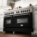 ZLINE 60" Dual Fuel Range Snow Stainless, Black Matte Door, RAS - BLM - 60 - Farmhouse Kitchen and Bath