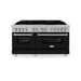 ZLINE 60" Dual Fuel Range Snow Stainless, Black Matte Door, RAS - BLM - 60 - Farmhouse Kitchen and Bath